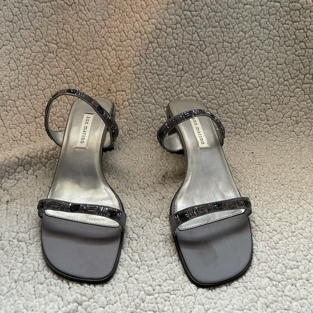 Light Grey with Jewel Accent Mules